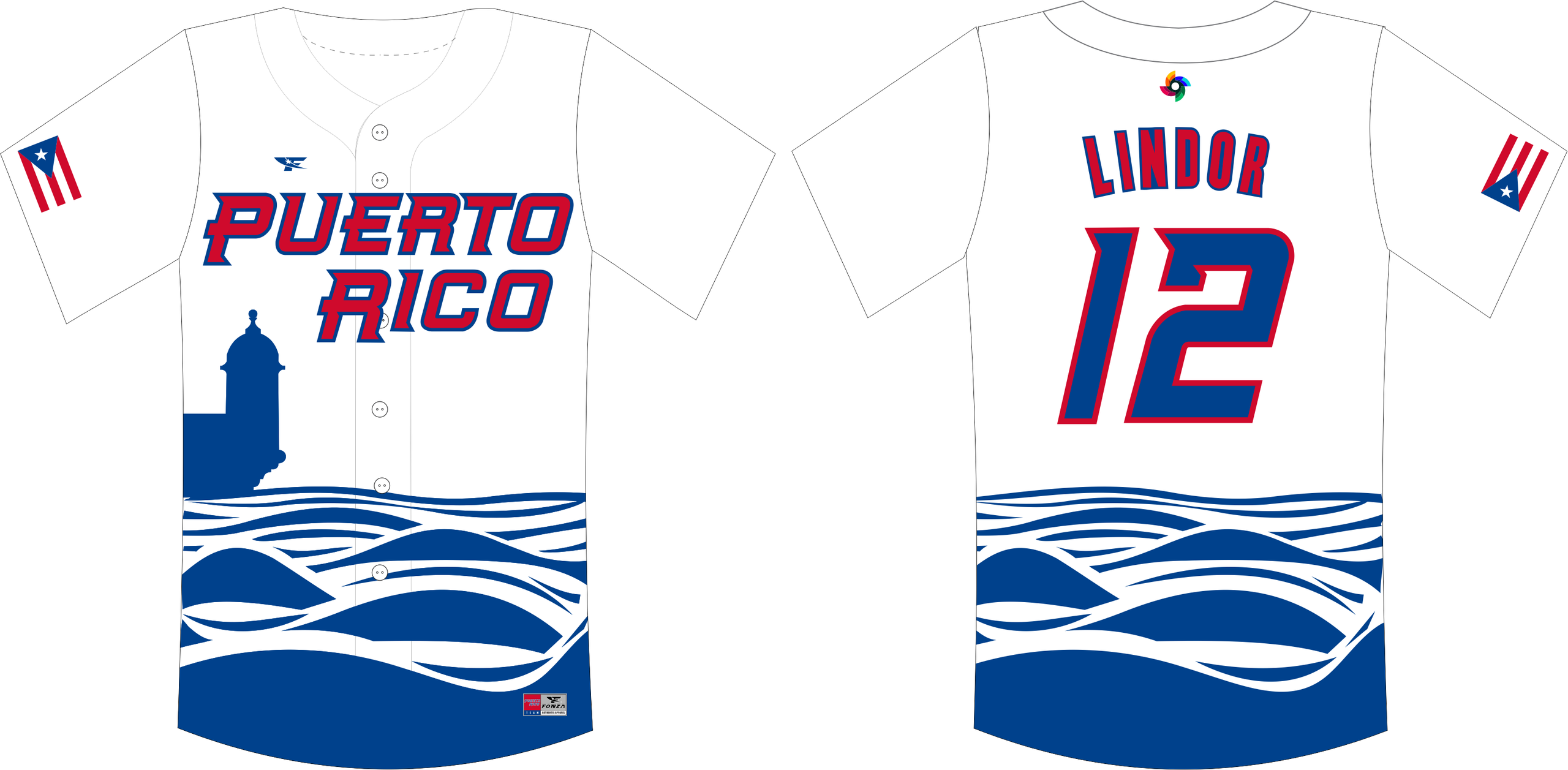 Men's Puerto Rico Baseball Francisco Lindor White 2023 World Baseball  Classic Replica Player Jersey